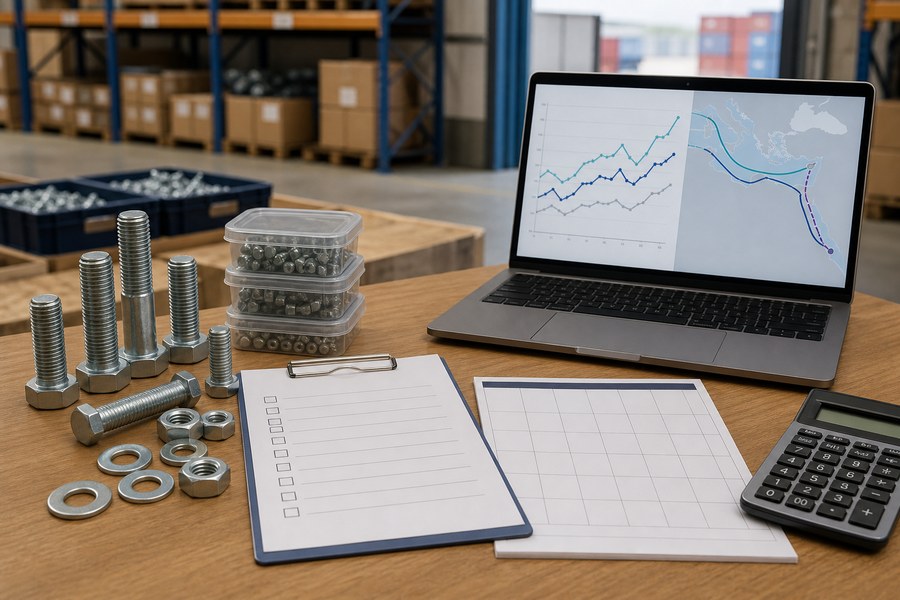 Fastener RFQ and shipping schedule planning with abstract freight chart