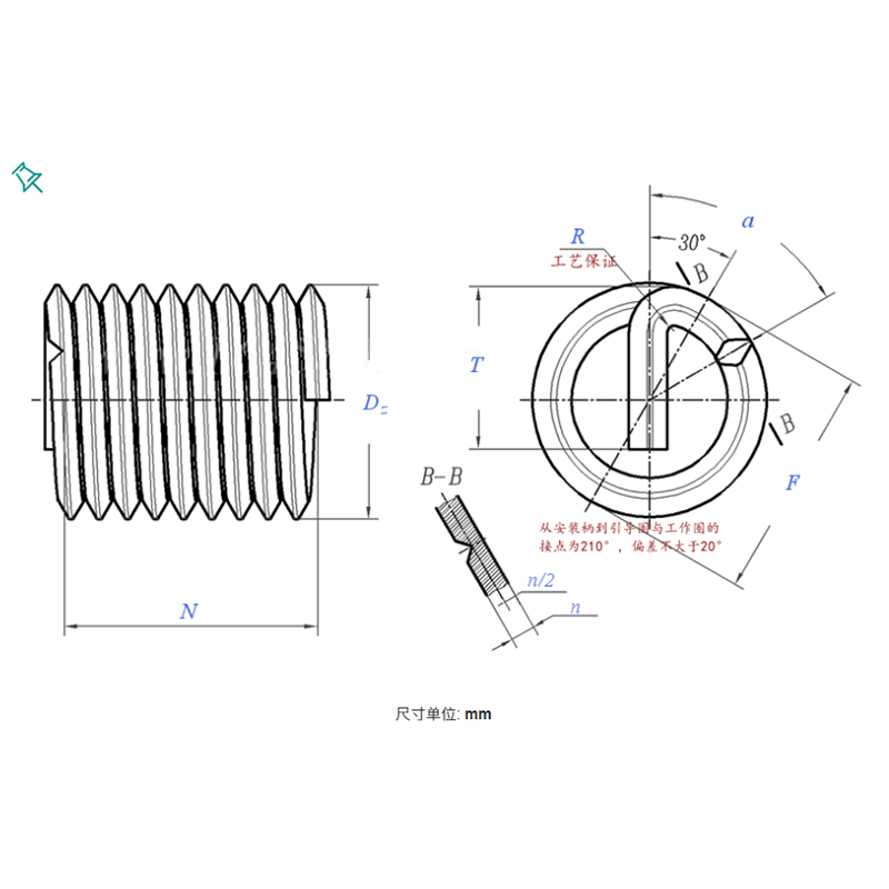 Wire Thread Insert, Standard Type, Coarse Pitch