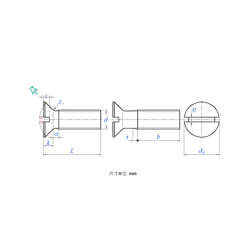 Slotted Countersunk Flat Head Screw