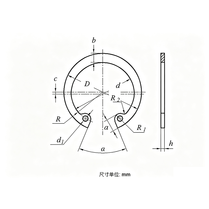 Hole-Type Spring Retaining Ring (Type A)