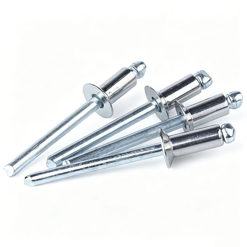 Closed-End Flat/Round Head Blind Rivet — 30-Class Steel