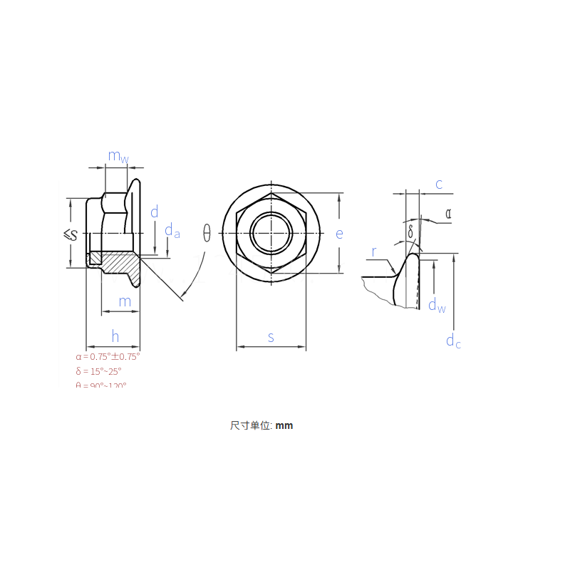 Type 2 Non-Metal Insert Hex Flange Lock Nut