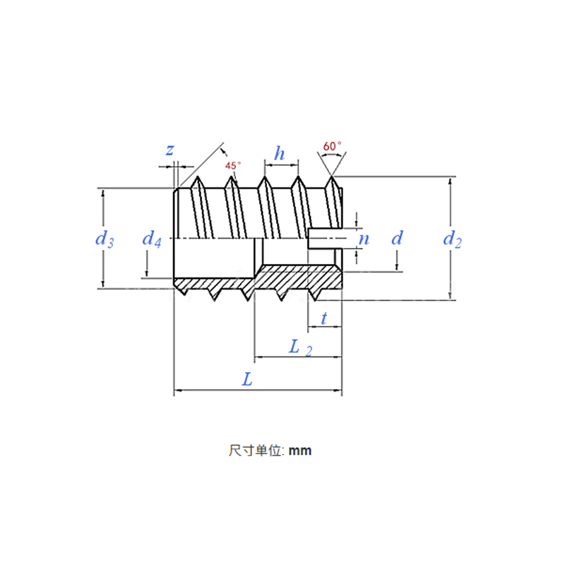 Slotted Thread Insert (Threaded Insert)