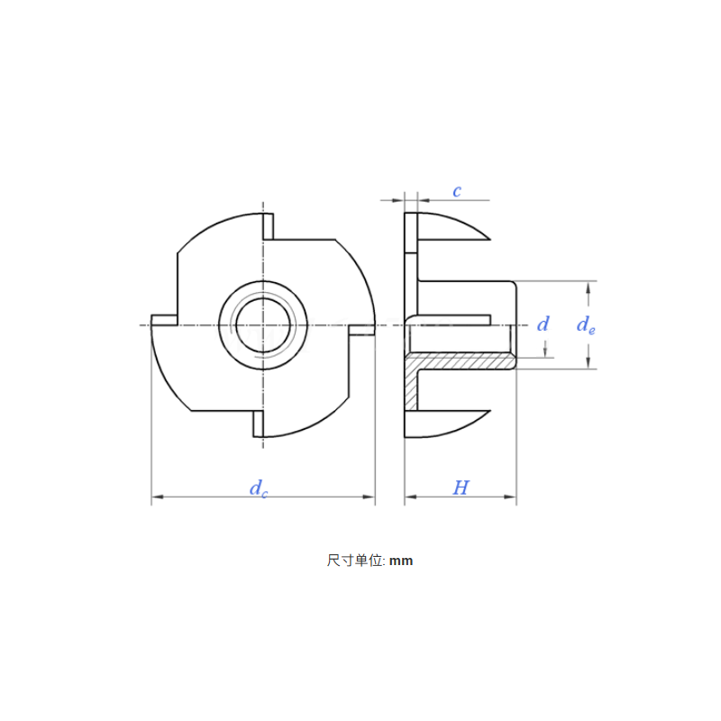 Four-Claw Nut DIN 1624 (Metric)