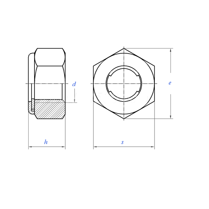 Metal insert hex lock nut (Type M)