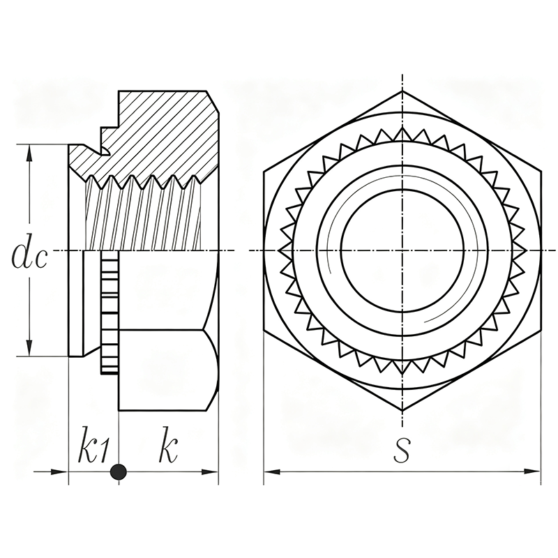 exagon Self-Clinching Nut