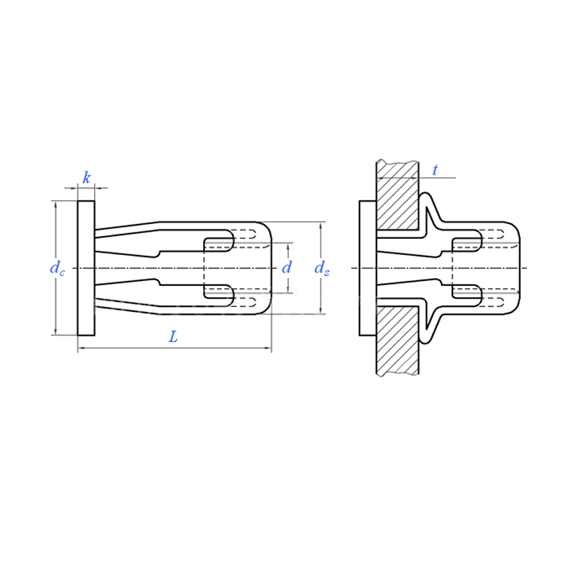 Flat Round Head Lantern Rivet Nut