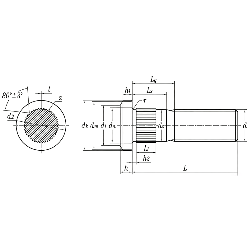 High-Strength Wheel Hub Bolt for Automobile Wheels