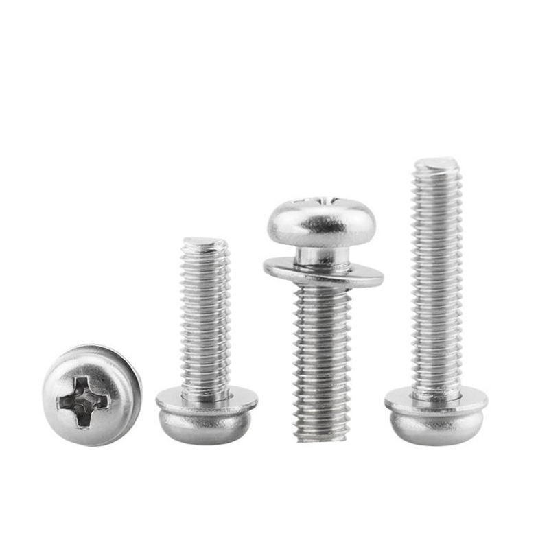 Cross Slotted Pan Head Screw with Flat Washer Assembly