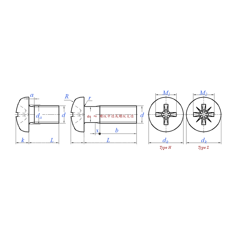 Cross Slotted Pan Head Screw