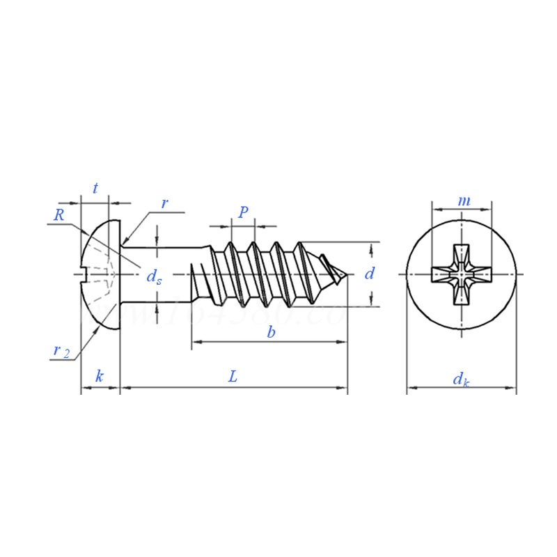 Cross Recessed Pan Head Wood Screw